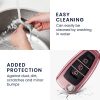 Husa Cheie Auto pentru Ford - 3 Butoane, Silicon, Rose Gold, 48039.93