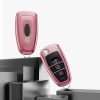 Husa Cheie Auto pentru Ford - 3 Butoane, Silicon, Rose Gold, 48039.93