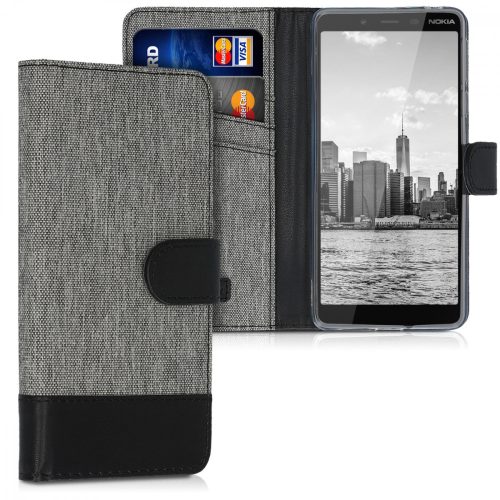Husa Nokia 1 Plus, Textil, Gri, 48021.01