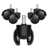 Set 5 Roti pentru scaun de birou tija 10 mm, Kwmobile, Negru, Plastic, 48041.01