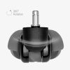 Set 5 Roti pentru scaun de birou tija 10 mm, Kwmobile, Negru, Plastic, 48041.01