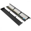 Patch Panel Cat6 cu 24 porturi RJ45 si montare in rack, Kwmobile, Negru, Metal, 48307.01.01
