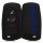 Husa Cheie Auto pentru BMW - 3 Butoane - Keyless Go, kwmobile, Silicon, Negru / Albastru, 41730.29