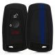 Husa Cheie Auto pentru BMW - 3 Butoane - Keyless Go, kwmobile, Silicon, Negru / Albastru, 41730.29