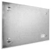 Tabla memo sticla Navaris, 90x60 cm, design industrial, 5 magneti si marker, gri/gri inchis, sticla