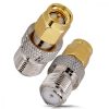 Set 4 Adaptori F mama la SMA masculin, Kwmobile, Argintiu/Auriu, Metal, 48523.07