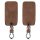 Husa Cheie Auto pentru Renault / Dacia - 4 Butoane - Keyless Go, kwmobile, Piele ecologica, Maro, 48563.05