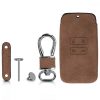 Husa Cheie Auto pentru Renault / Dacia - 4 Butoane - Keyless Go, kwmobile, Piele ecologica, Maro, 48563.05