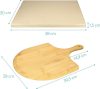 Set Piatra pizza 30 x 38 cm si lopata pizza din bambus, Bej, Navaris, 48593.01