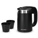 Fierbator de voiaj Navaris dublu perete, 1100W, 0,5L, portabil, ideal camping, negru, 48676.01