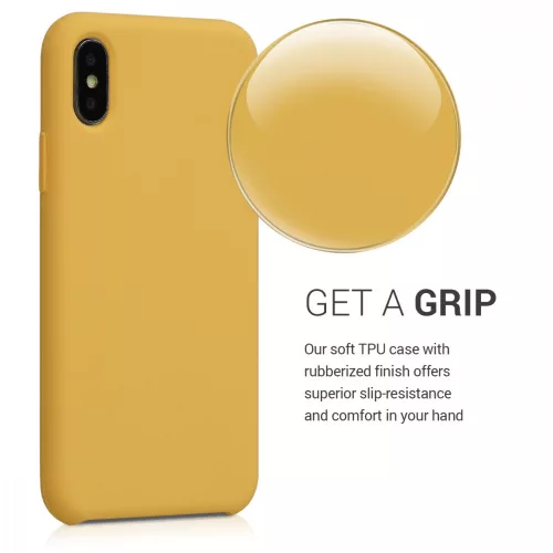 Husa Apple iPhone X / iPhone XS, Silicon, Galben, 42495.143