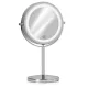Oglinda Cosmetica cu suport, Iluminare LED, senzor tactil reglabil, marire 5x, reglabila 360 °, 48930.42