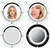 Oglinda Cosmetica cu suport, Iluminare LED, senzor tactil reglabil, marire 5x, reglabila 360 °, 48930.42