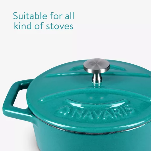Set 4 Mini Oale din fontă Navaris, 10.5 cm, 290 ml, pentru cuptor și plită, 49079.04.01