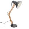 Lampa de masa Navaris, birou din lemn, 38 cm, design minimalist, gri/gri inchis, lemn