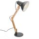 Lampa de masa Navaris, birou din lemn, 38 cm, design minimalist, gri/gri inchis, lemn