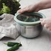 Set 3 boluri din inox cu capac, Navaris, argintiu, 3 dimensiuni, 16 cm, 20 cm, 24 cm, 49210.03.50