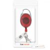 Set 2 Brelocuri retractabile pentru insigne, Kwmobile, Rosu, Plastic, 49433.09