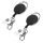 Set 2 Brelocuri retractabile pentru insigne, Kwmobile, Negru, Plastic, 49433.01