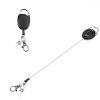 Set 2 Brelocuri retractabile pentru insigne, Kwmobile, Negru, Plastic, 49433.01