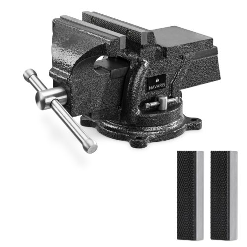 Menghina Navaris 125 mm, baza rotativa 360 de grade, falci moi incluse, prindere sigura, negru, metal