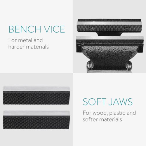 Menghina Navaris 125 mm, baza rotativa 360 de grade, falci moi incluse, prindere sigura, negru, metal