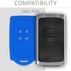 Husa Cheie Auto pentru Renault / Dacia - 4 Butoane - Keyless Go, Silicon, Albastru, 48035.04