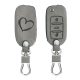 Husa Cheie Auto pentru VW / Skoda / Seat - 3 Butoane, Piele nabuc, Gri, 48571.06