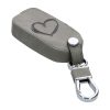 Husa Cheie Auto pentru VW / Skoda / Seat - 3 Butoane, Piele nabuc, Gri, 48571.06