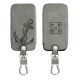 Husa Cheie Auto pentru Renault / Dacia - 4 Butoane - Keyless Go, Piele nabuc, Gri, 48565.07