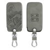 Husa Cheie Auto pentru Renault / Dacia - 4 Butoane - Keyless Go, Piele nabuc, Gri, 48565.05
