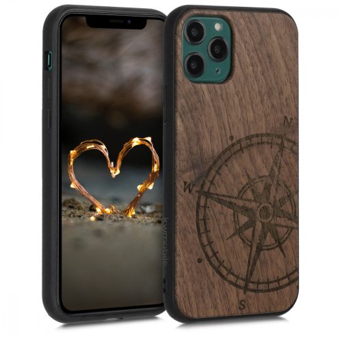 Husa Apple iPhone 11 Pro, Lemn, Maro, 49798.01