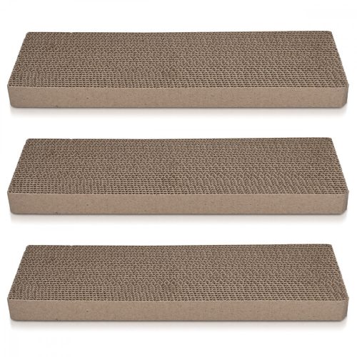 Set 3x tabla pentru zgarieturi pisica de 3 41x13x3cm, Maro, 49837.03