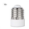 Set 10 Adaptoare dulie de la E27 la E14, Kwmobile, Alb, Plastic, 49973.10