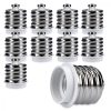Set 10 Adaptoare dulie de la E40 la E27, Kwmobile, Alb, Plastic, 49974.10