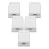 Set 5 Prize de RJ45 retea pentru cablu Ethernet CAT6A, Kwmobile, Alb, Metal, 50059.01.01