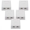Set 5 Prize duble de RJ45 retea pentru cablu Ethernet CAT6A, Kwmobile, Alb, Metal, 50059.02.01