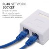 Set 5 Prize duble de RJ45 retea pentru cablu Ethernet CAT6A, Kwmobile, Alb, Metal, 50059.02.01