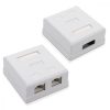 Set 5 Prize duble de RJ45 retea pentru cablu Ethernet CAT6A, Kwmobile, Alb, Metal, 50059.02.01