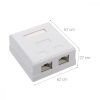 Set 5 Prize duble de RJ45 retea pentru cablu Ethernet CAT6A, Kwmobile, Alb, Metal, 50059.02.01