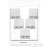Set 5 Prize duble de RJ45 retea pentru cablu Ethernet CAT6A, Kwmobile, Alb, Metal, 50059.02.01