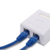 Set 5 Prize duble de RJ45 retea pentru cablu Ethernet CAT6A, Kwmobile, Alb, Metal, 50059.02.01