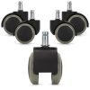 Set 5 Roti pentru scaun de birou tija 10 mm, Kwmobile, Gri, Plastic, 48041.22