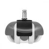 Set 5 Roti pentru scaun de birou tija 11 mm, Kwmobile, Alb/Negru, Plastic, 48042.02