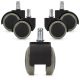Set 5 Roti pentru scaun de birou tija 11 mm, Kwmobile, Gri, Plastic, 48042.22