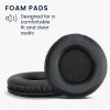 Set 2 Perne de urechi pentru casti JBL E50BT, Kwmobile, Negru, Piele ecologica, 50096.01