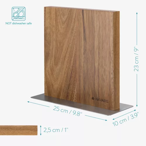 Suport magnetic pentru cutite pe doua fete din lemn de salcam, 22.5 x 22 cm, 50416.025.02