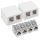 Set 2 Prize ecranate duble de retea RJ45 cu 2 mufe CAT 6A, Kwmobile, Alb, Plastic, 50454.02.02