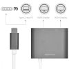 Adaptor USB-C la dublu HDMI 4k 30Hz, Kwmobile, Argintiu, Metal, 50604.01
