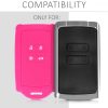 Husa Cheie Auto pentru Renault / Dacia - 4 Butoane - Keyless Go, kwmobile, Silicon, Roz, 48035.08